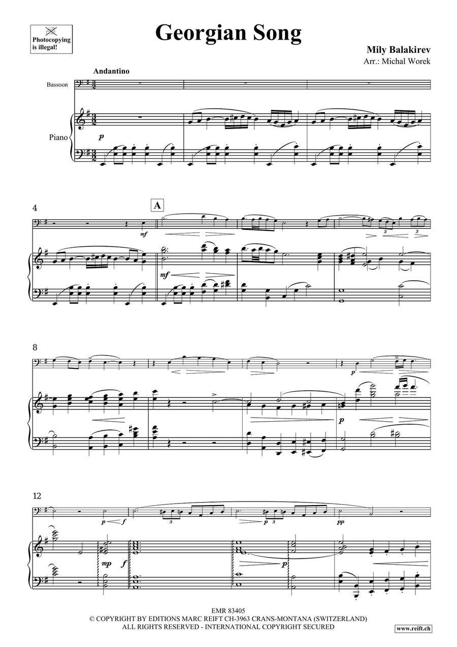 Georgian Song Georgian Song Bassoon Solo scores gallery preview page 3