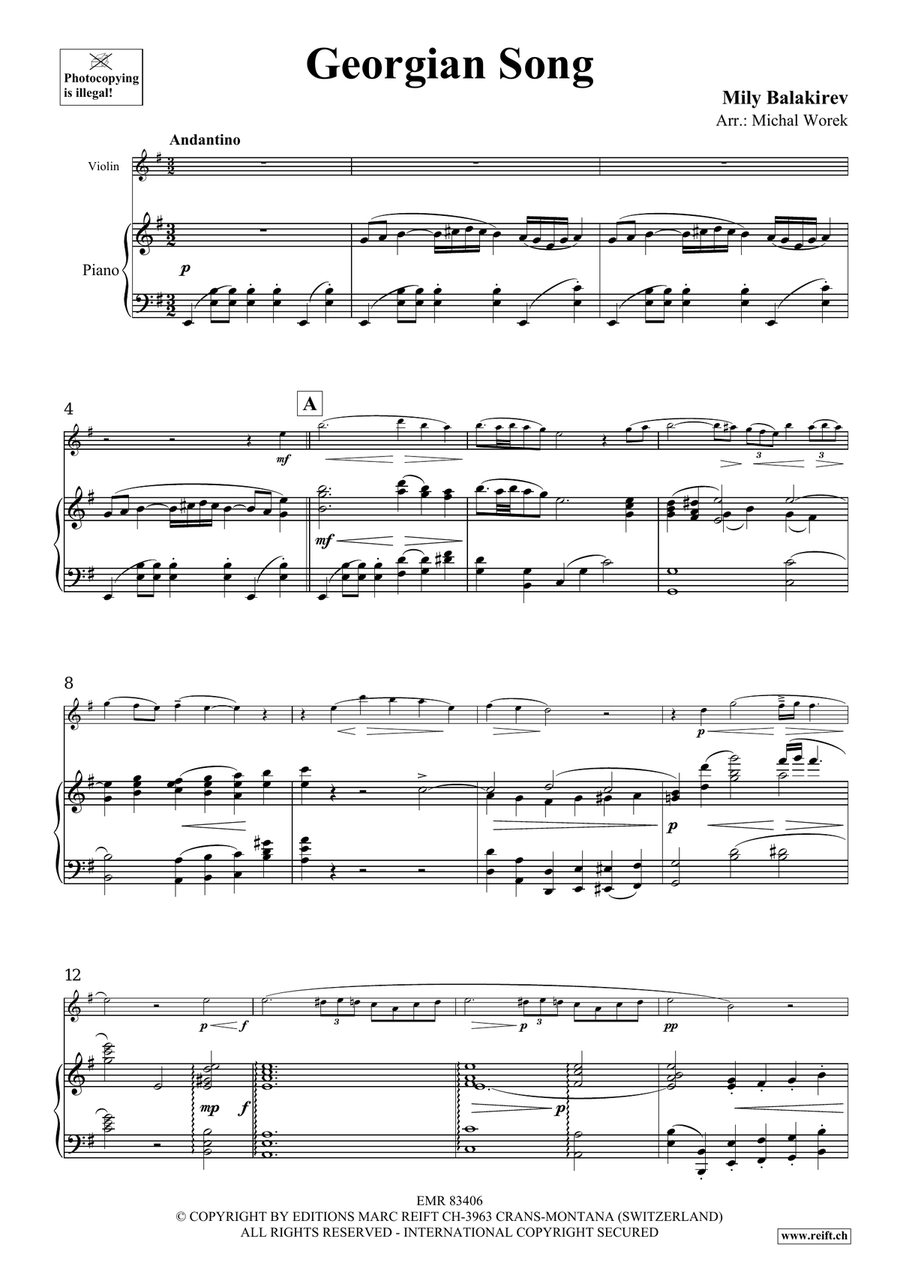 Georgian Song Georgian Song Violin Solo scores gallery preview page 3