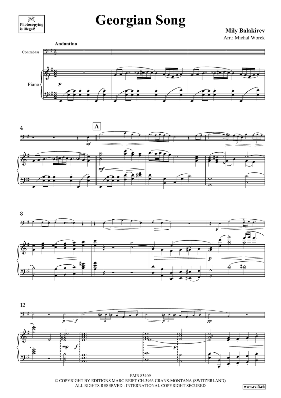 Georgian Song Georgian Song Double Bass scores gallery preview page 3