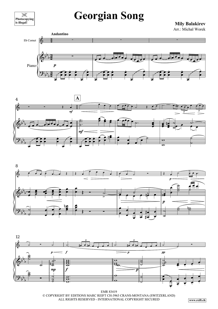Georgian Song Georgian Song Cornet scores gallery preview page 3