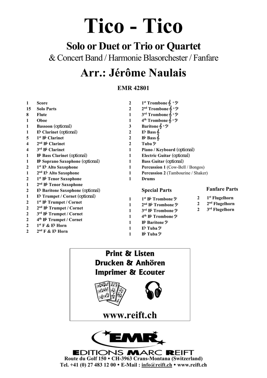 Tico - Tico by Jerome Naulais Concert Band - Sheet Music page 2