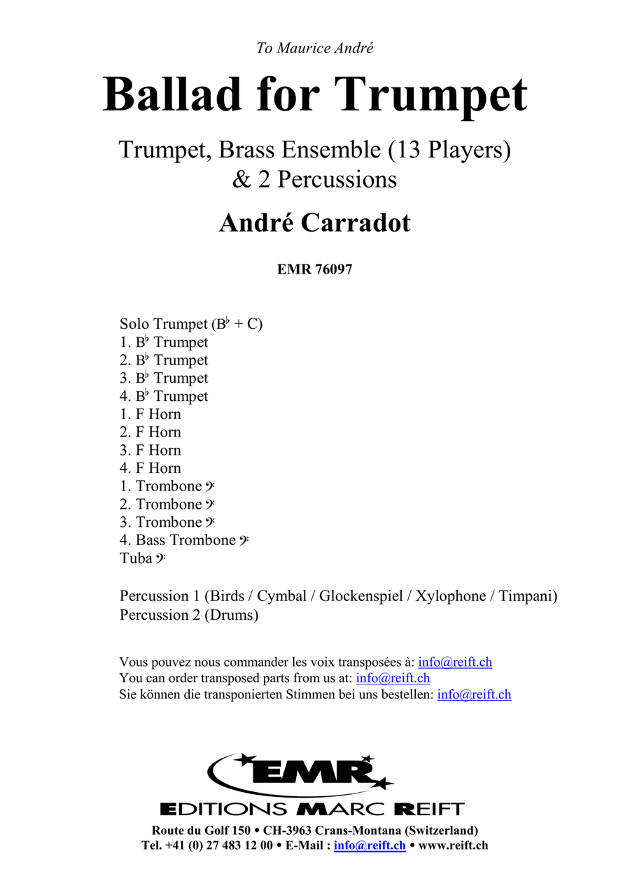 Ballad for Trumpet Ballad for Trumpet Trumpet scores gallery preview page 2