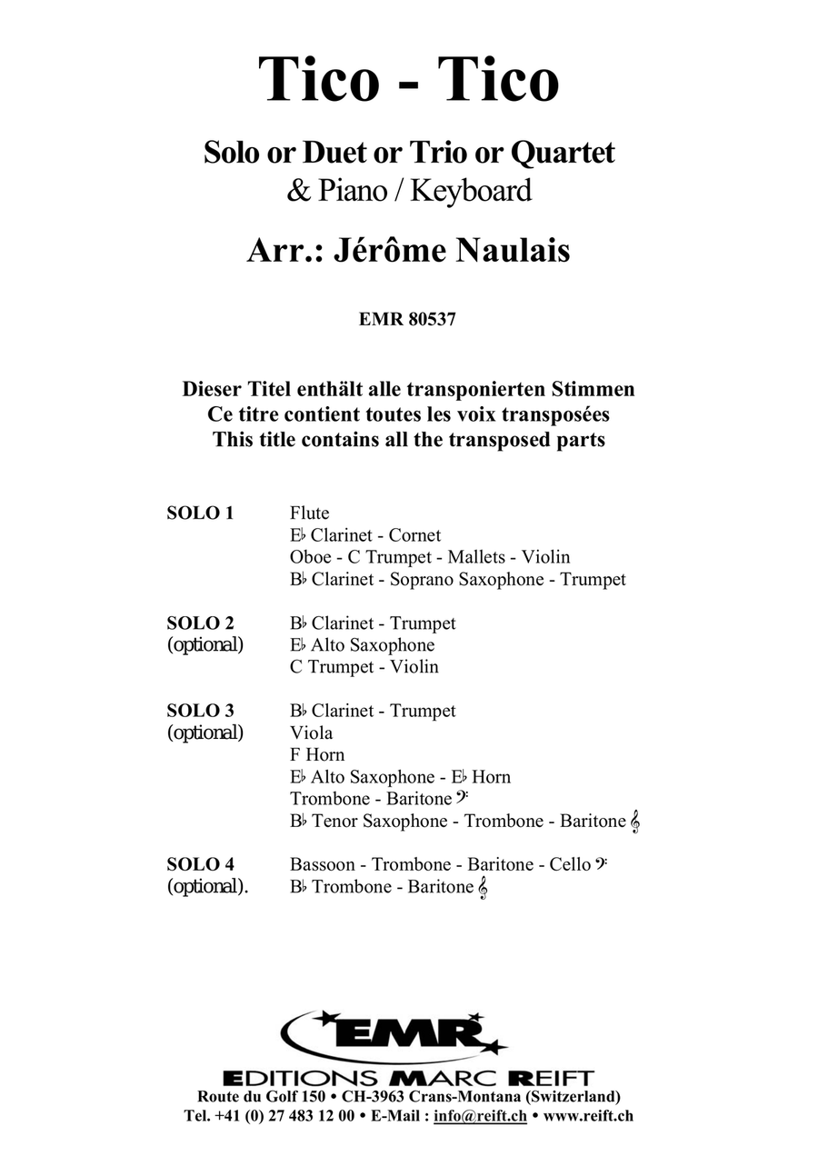 Tico - Tico Tico - Tico Piano Accompaniment scores gallery preview page 2