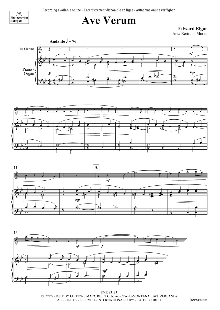 Ave Verum Ave Verum Clarinet Solo scores gallery preview page 3