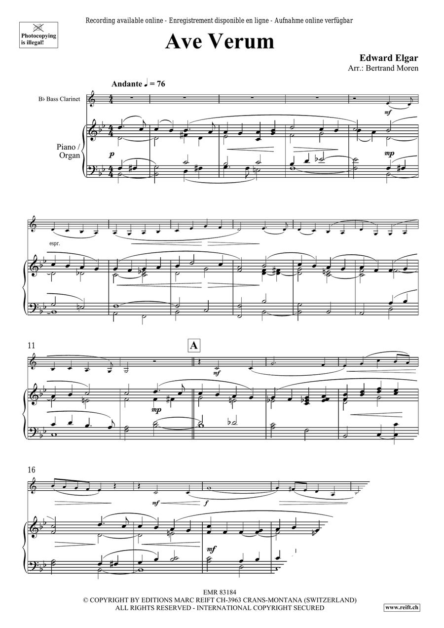 Ave Verum Ave Verum Bass Clarinet scores gallery preview page 3