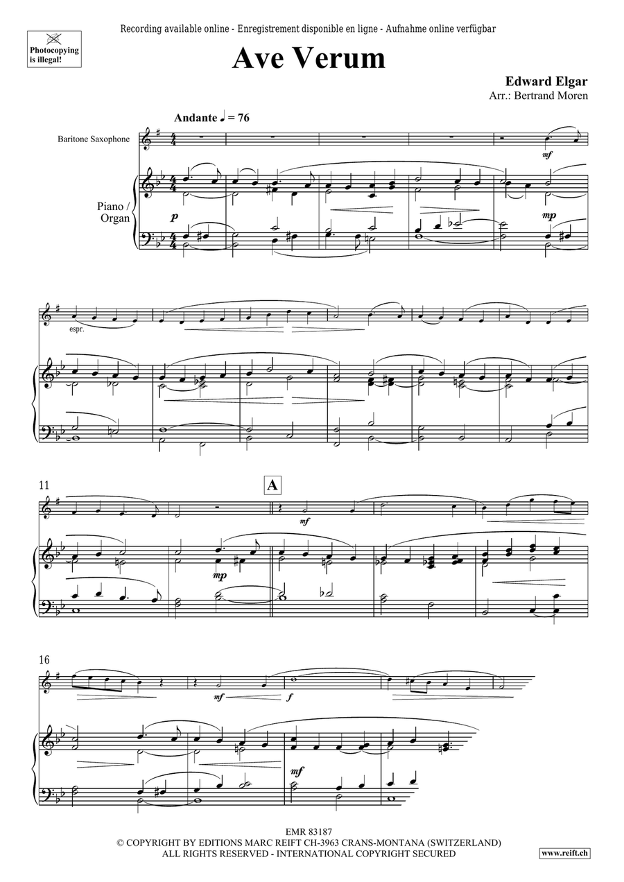Ave Verum Ave Verum Baritone Saxophone scores gallery preview page 3