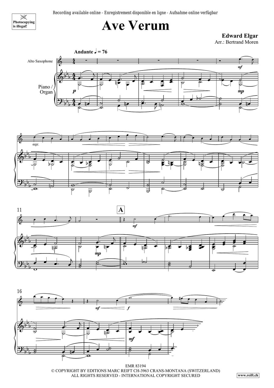 Ave Verum Ave Verum Alto Saxophone scores gallery preview page 3