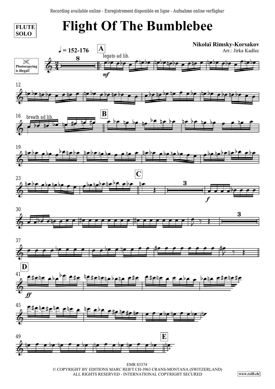 Flight Of The Bumblebee by Nikolay Andreyevich Rimsky-Korsakov Flute Solo - Sheet Music page 3