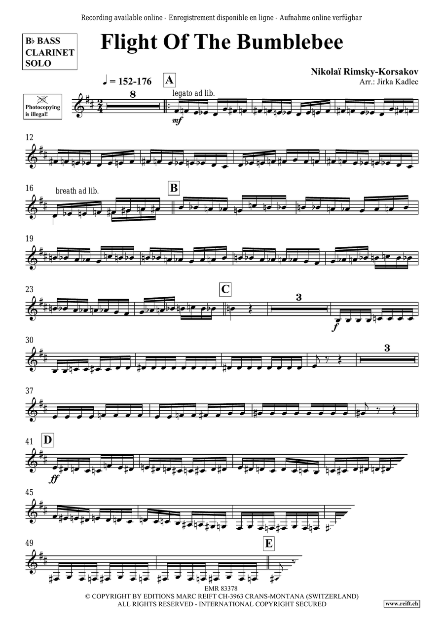 Flight Of The Bumblebee Flight Of The Bumblebee Bass Clarinet scores gallery preview page 3