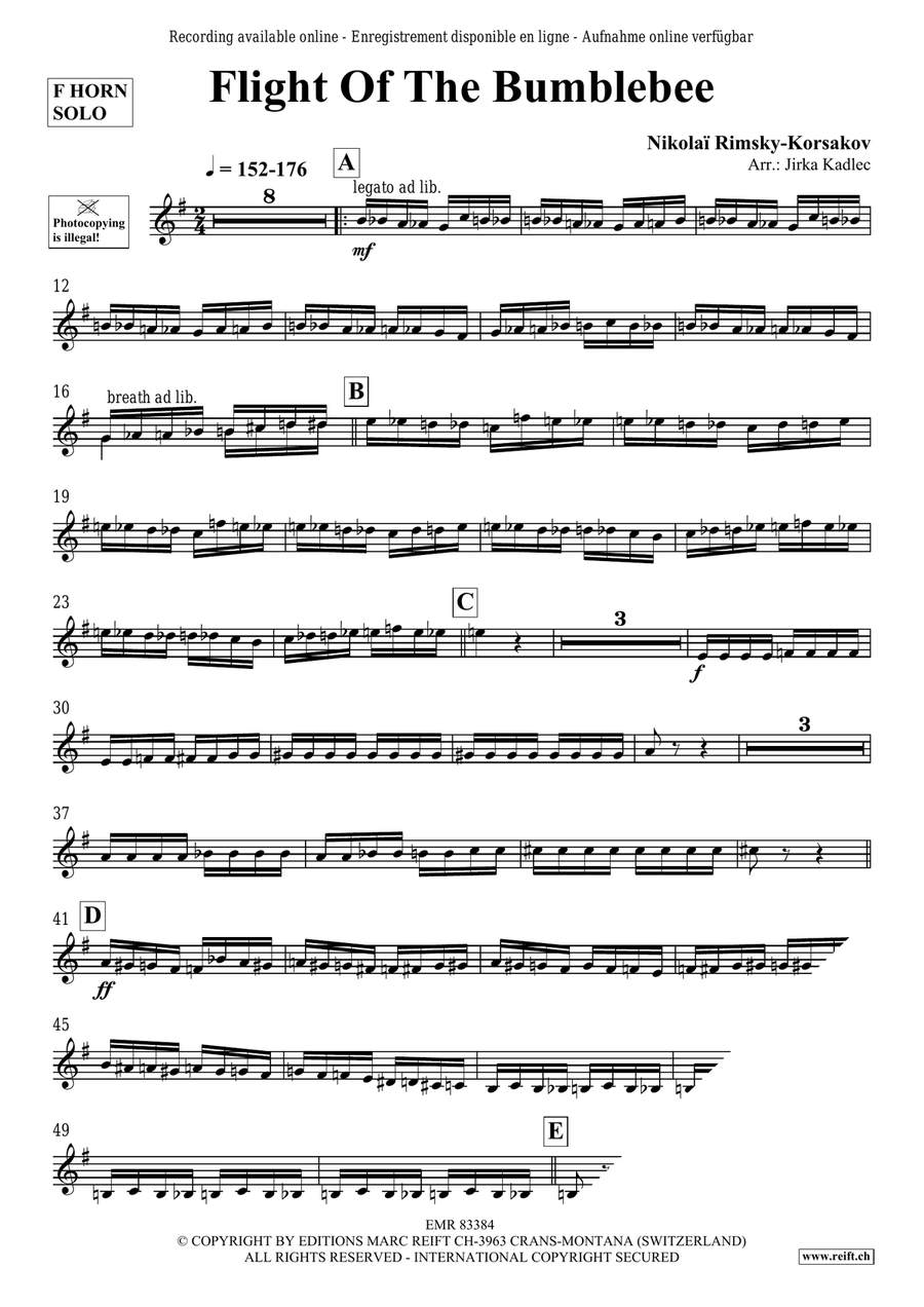 Flight Of The Bumblebee Flight Of The Bumblebee Horn scores gallery preview page 3