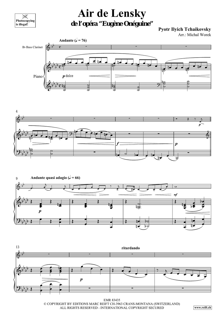 Air de Lensky Air de Lensky Bass Clarinet scores gallery preview page 4