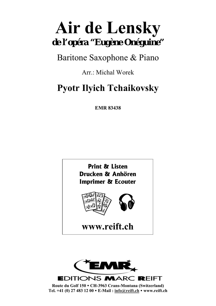 Air de Lensky Air de Lensky Baritone Saxophone scores gallery preview page 2