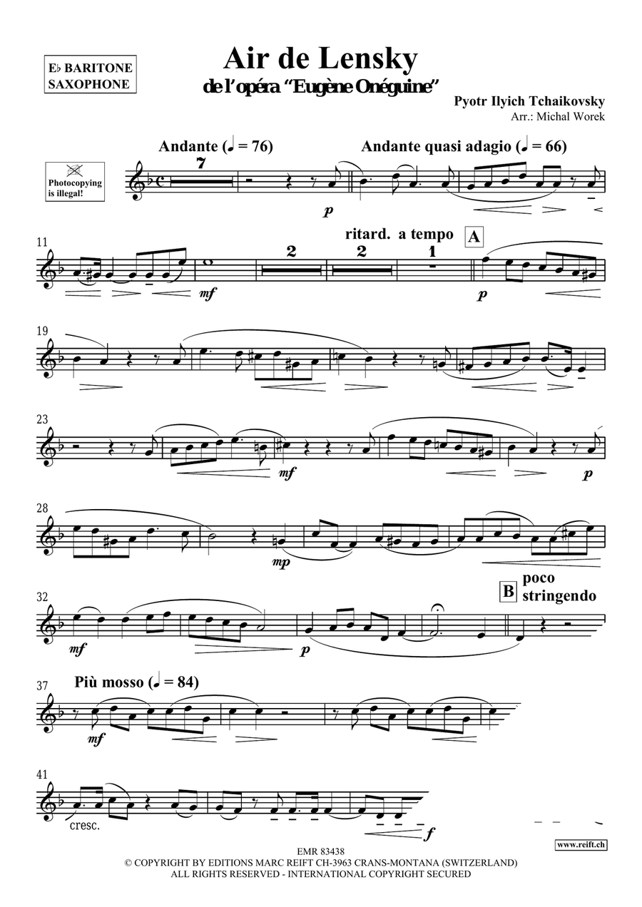 Air de Lensky Air de Lensky Baritone Saxophone scores gallery preview page 3