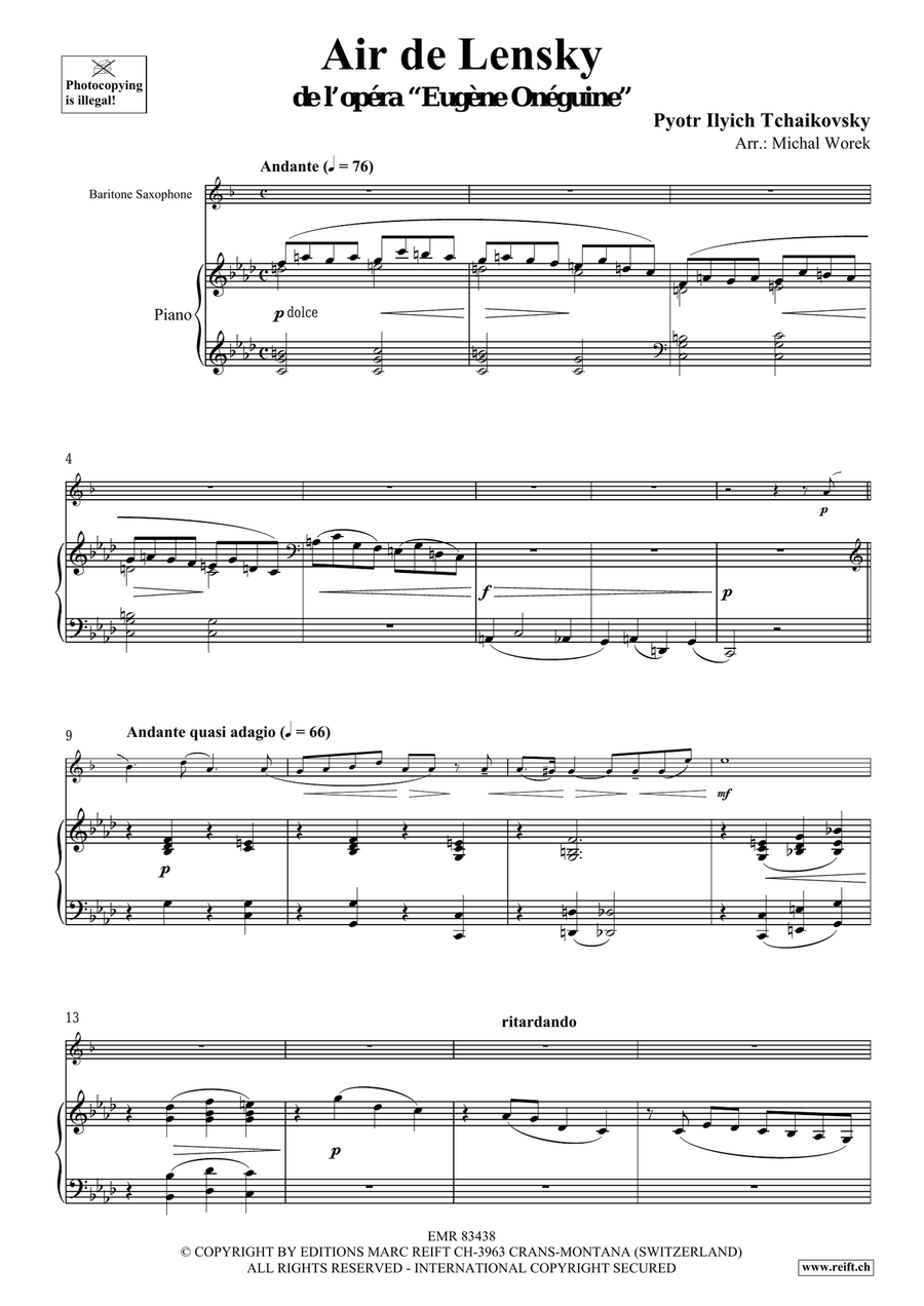 Air de Lensky Air de Lensky Baritone Saxophone scores gallery preview page 4
