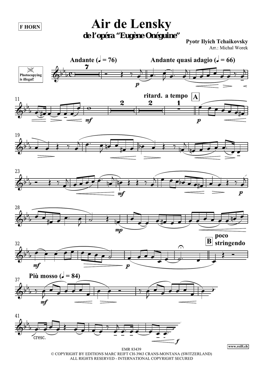 Air de Lensky Air de Lensky Horn scores gallery preview page 3