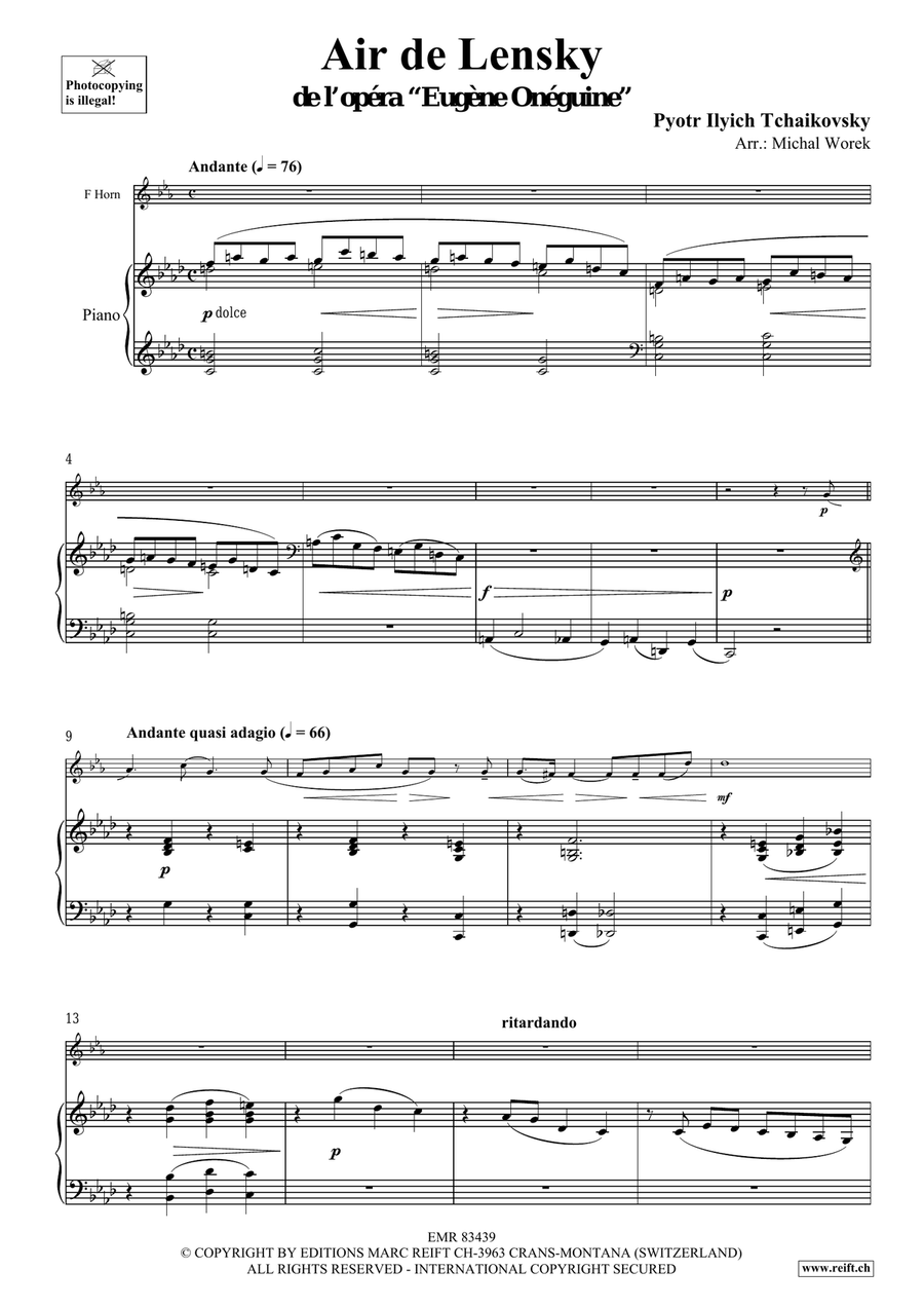 Air de Lensky Air de Lensky Horn scores gallery preview page 4