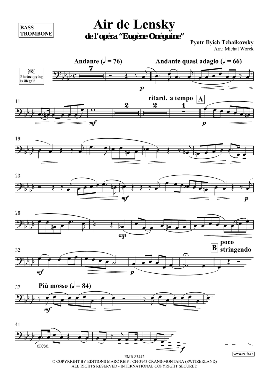 Air de Lensky Air de Lensky Bass Trombone scores gallery preview page 3