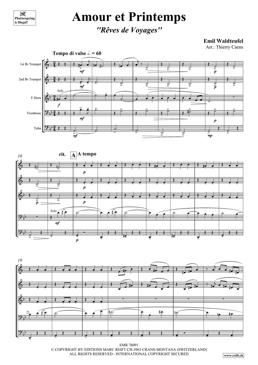 Amour et Printemps Amour et Printemps Brass Quintet scores gallery preview page 3