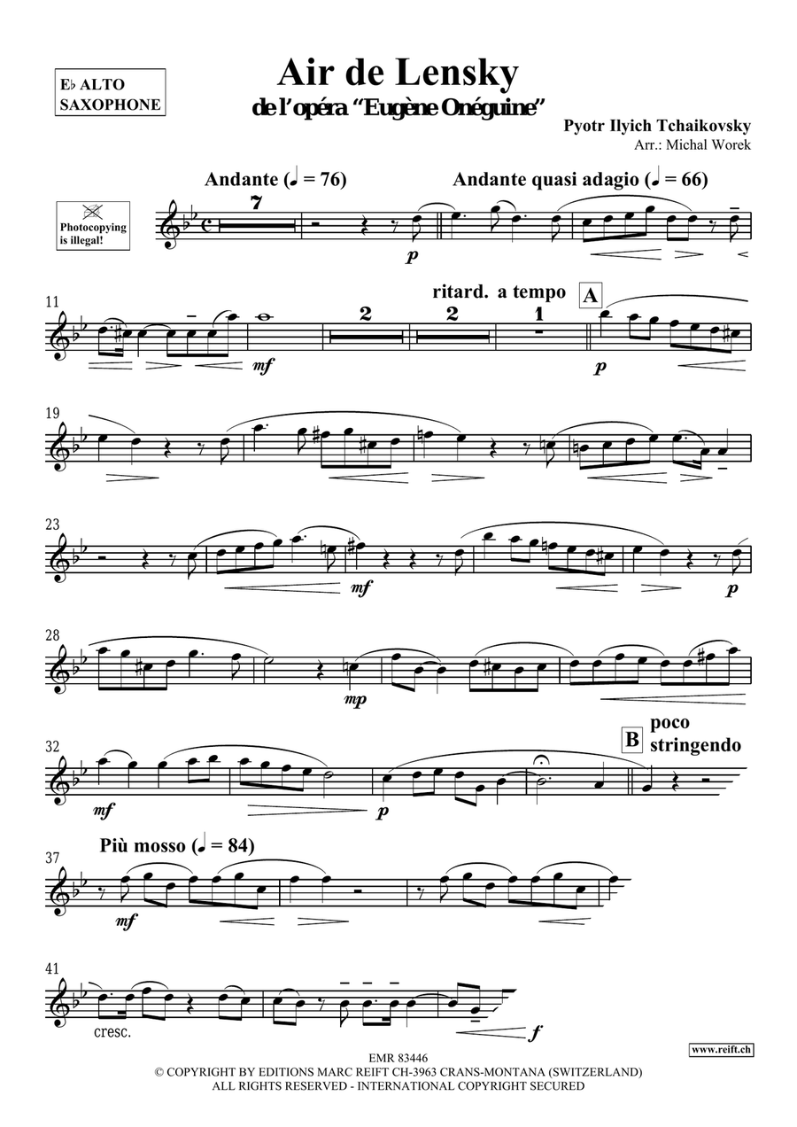 Air de Lensky Air de Lensky Alto Saxophone scores gallery preview page 3