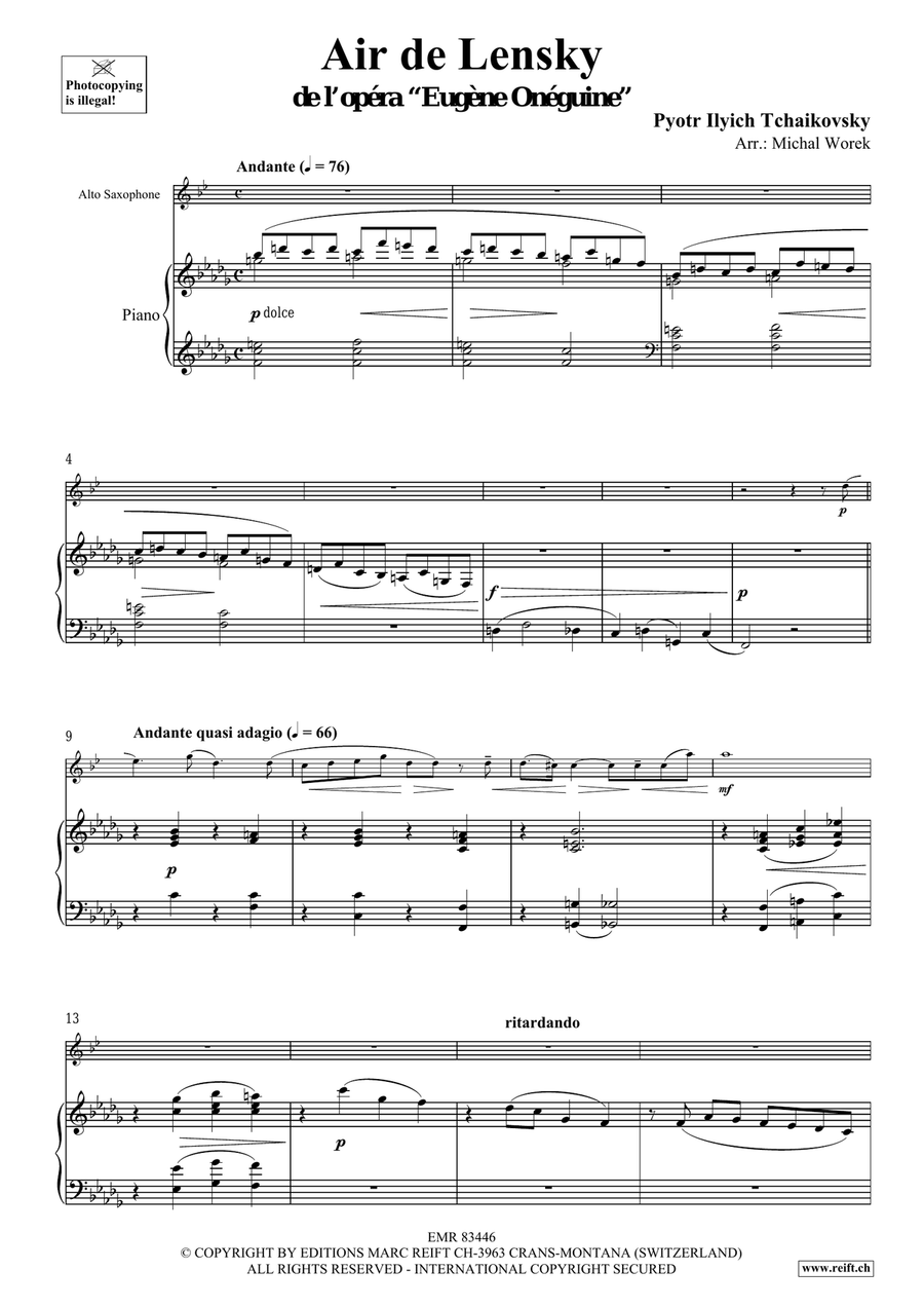 Air de Lensky Air de Lensky Alto Saxophone scores gallery preview page 4