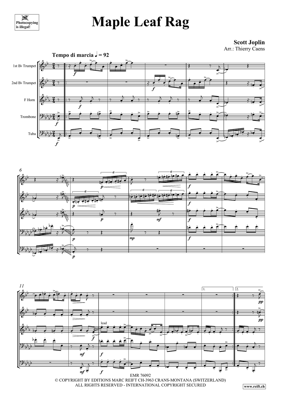 Maple Leaf Rag Brass Quintet scores gallery preview page 3