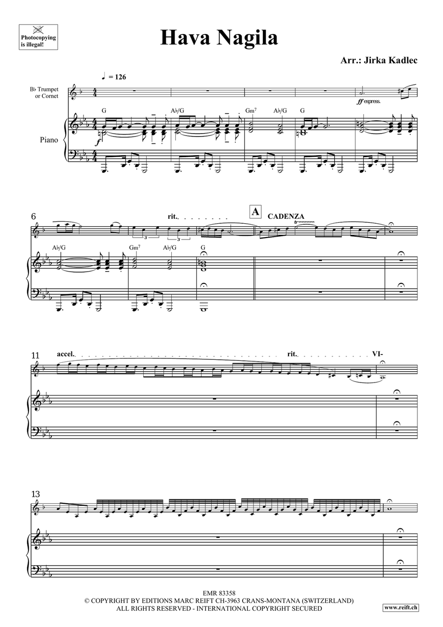 Hava Nagila Hava Nagila Cornet scores gallery preview page 4