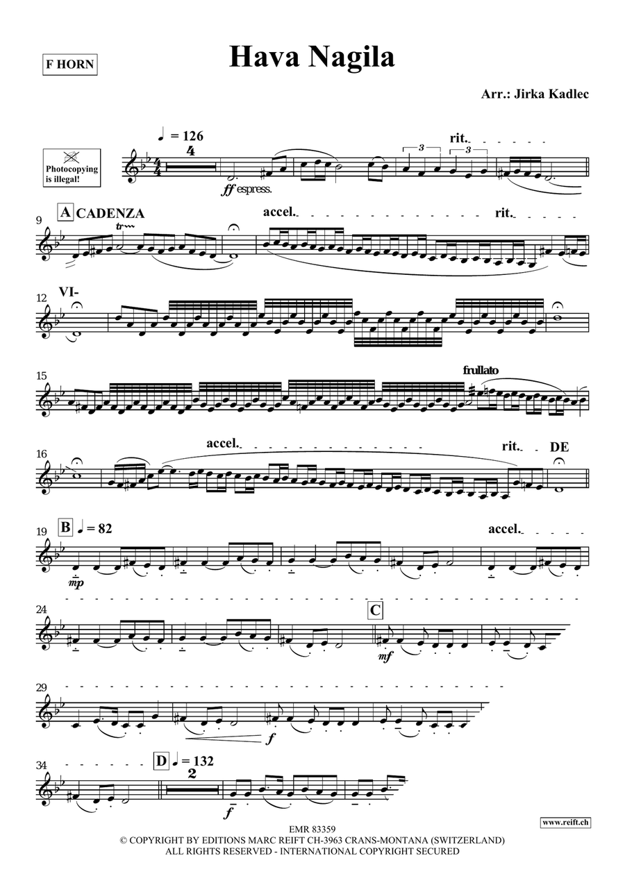 Hava Nagila by Jirka Kadlec Horn - Sheet Music page 3