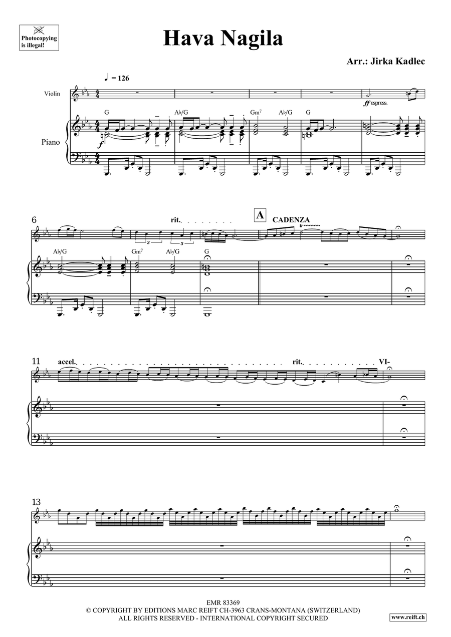 Hava Nagila Hava Nagila Violin Solo scores gallery preview page 4