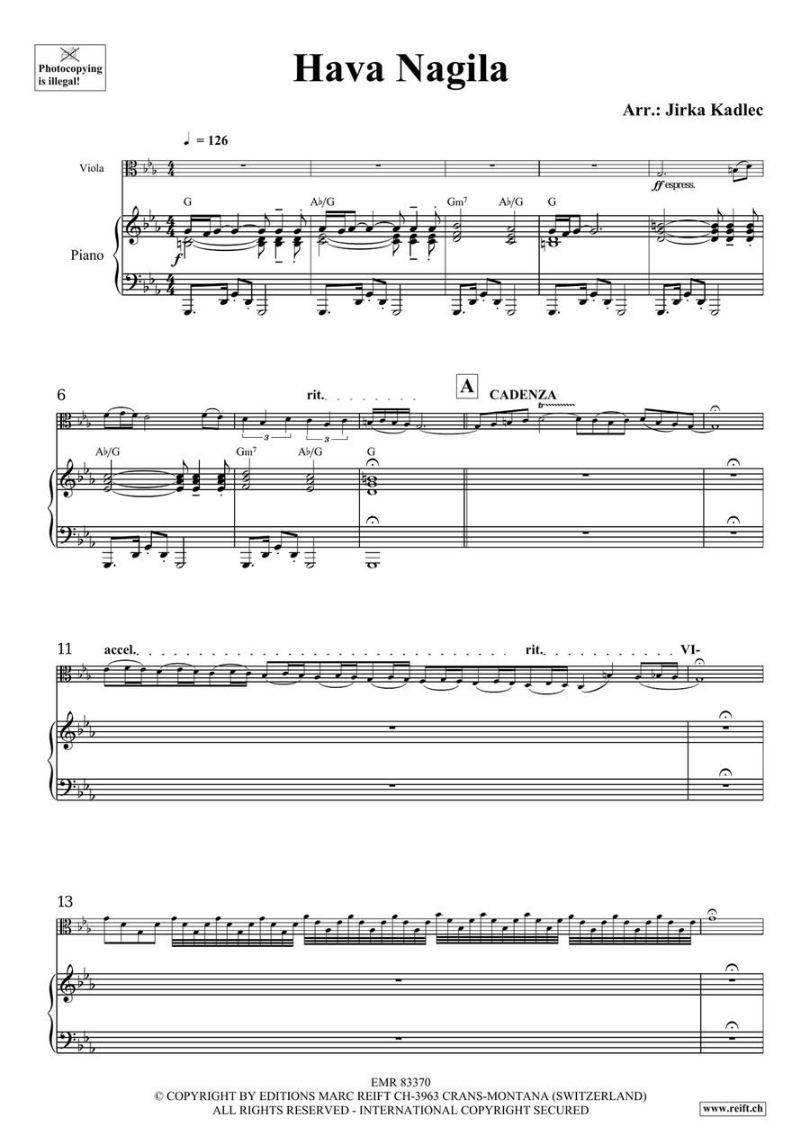 Hava Nagila Hava Nagila Piano Accompaniment scores gallery preview page 4