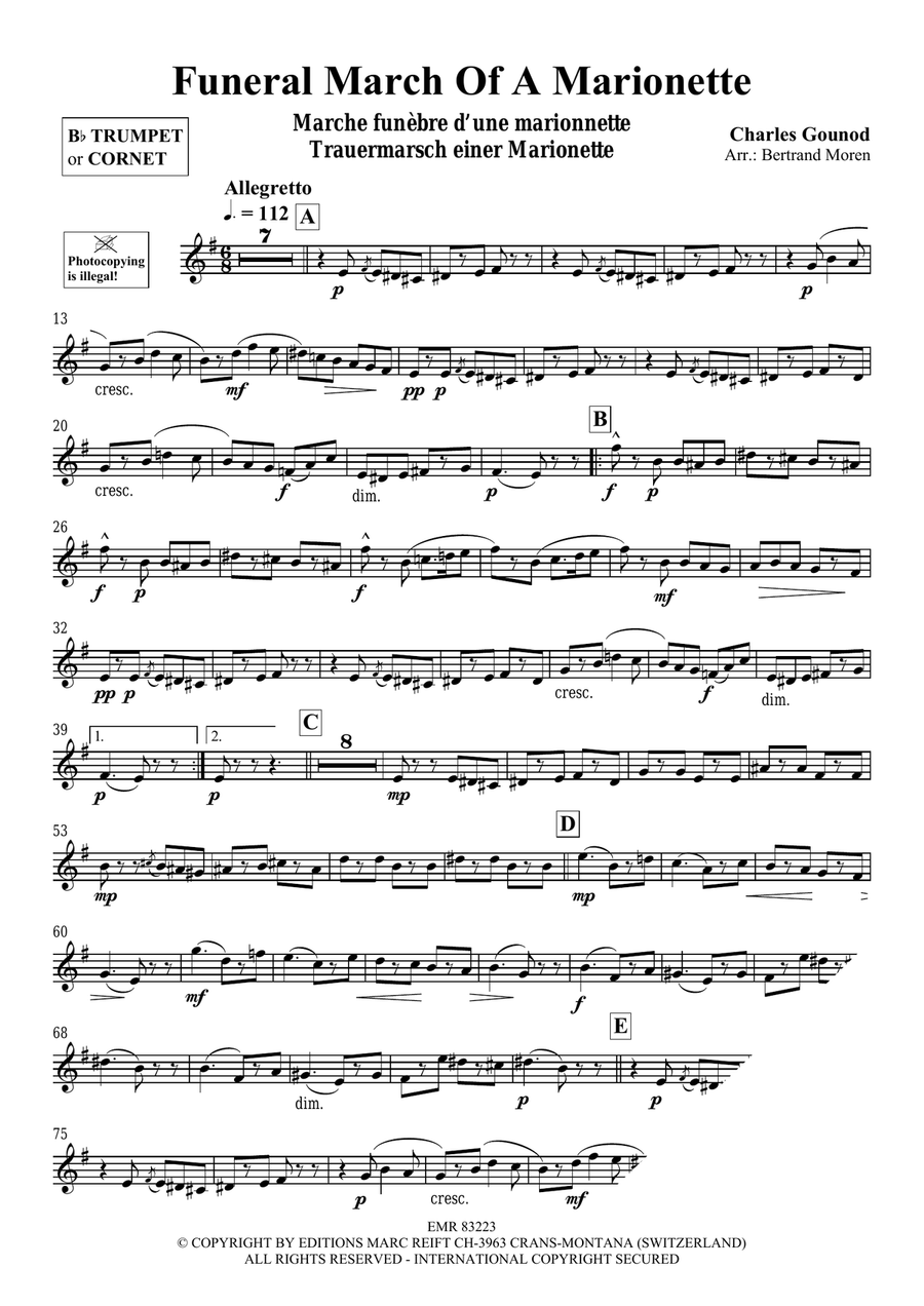 Funeral March Of A Marionette Cornet scores gallery preview page 3