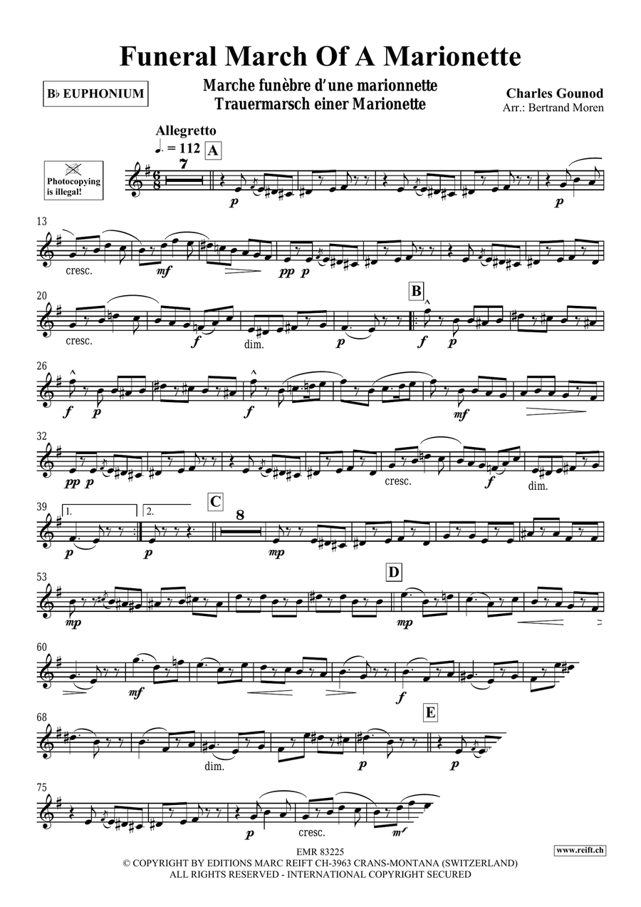 Funeral March Of A Marionette Euphonium scores gallery preview page 3