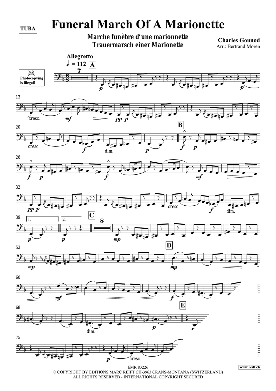 Funeral March Of A Marionette Tuba scores gallery preview page 3