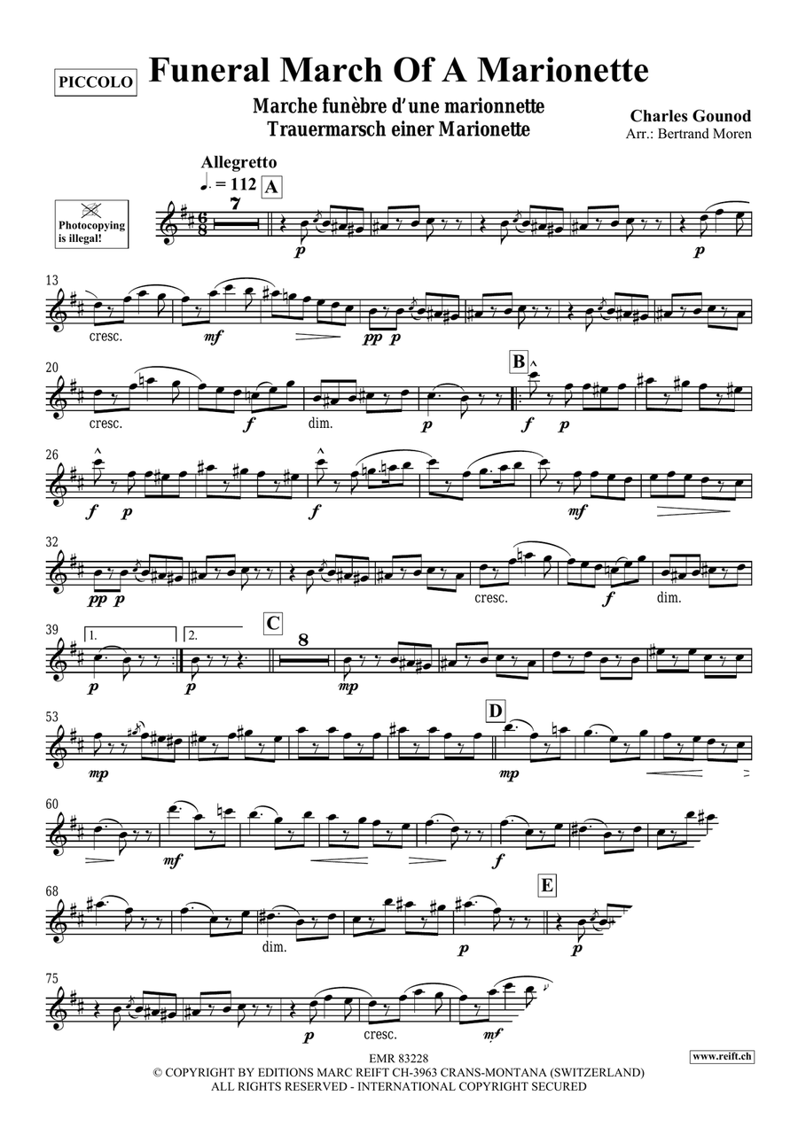 Funeral March Of A Marionette Piccolo scores gallery preview page 3