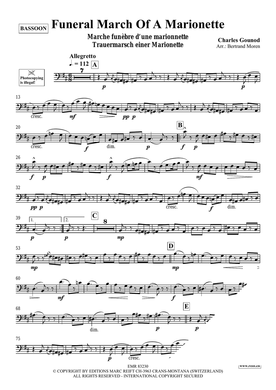 Funeral March Of A Marionette Bassoon Solo scores gallery preview page 3