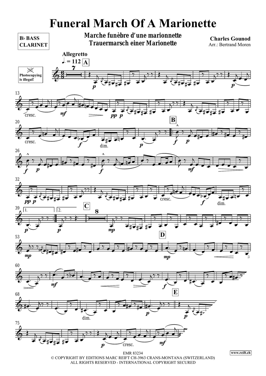 Funeral March Of A Marionette Bass Clarinet scores gallery preview page 3