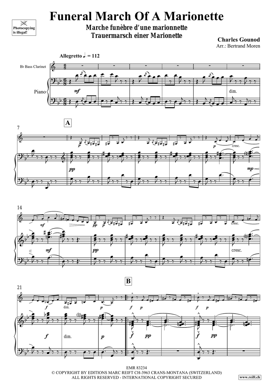 Funeral March Of A Marionette Bass Clarinet scores gallery preview page 4