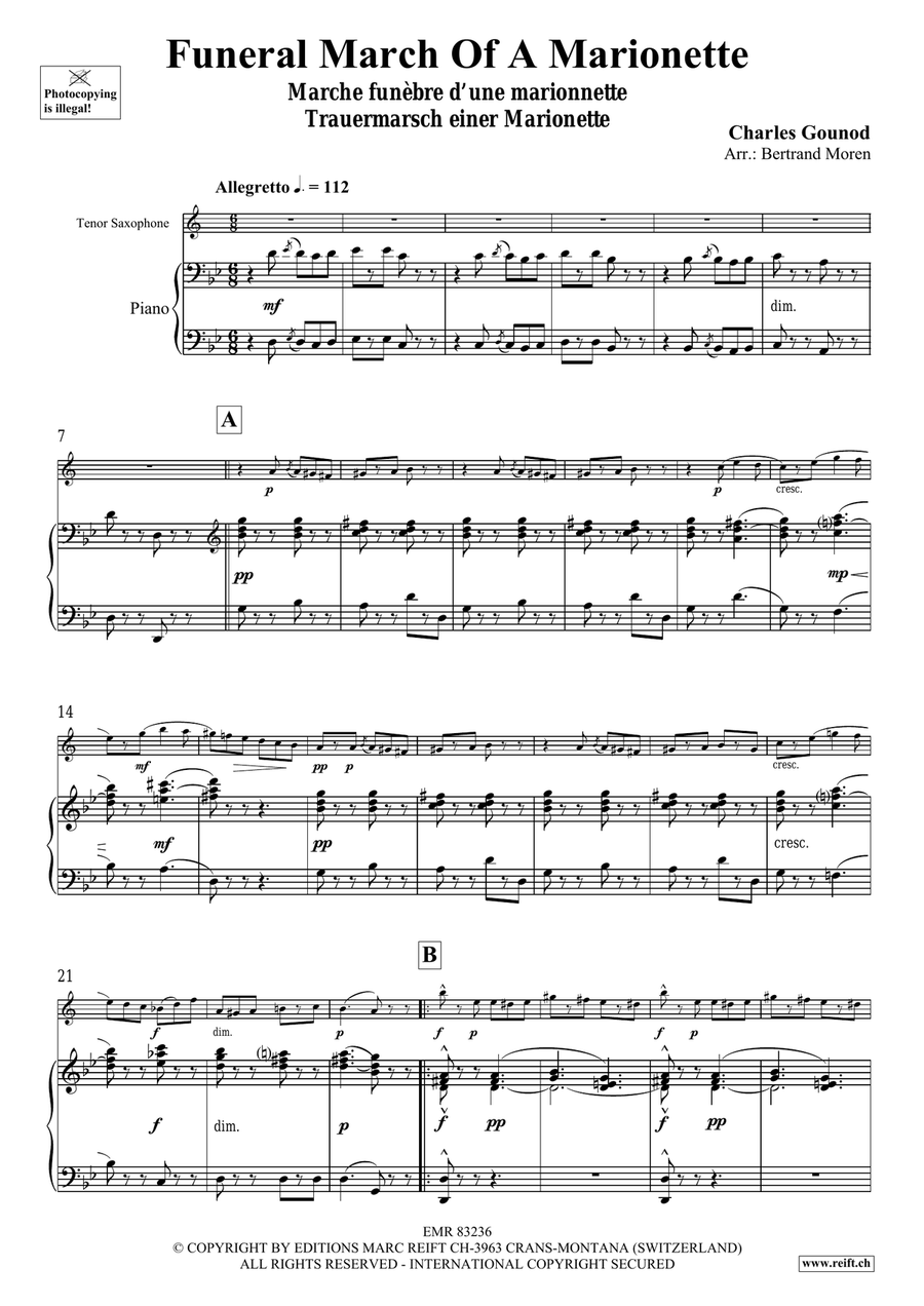 Funeral March Of A Marionette Tenor Saxophone scores gallery preview page 4