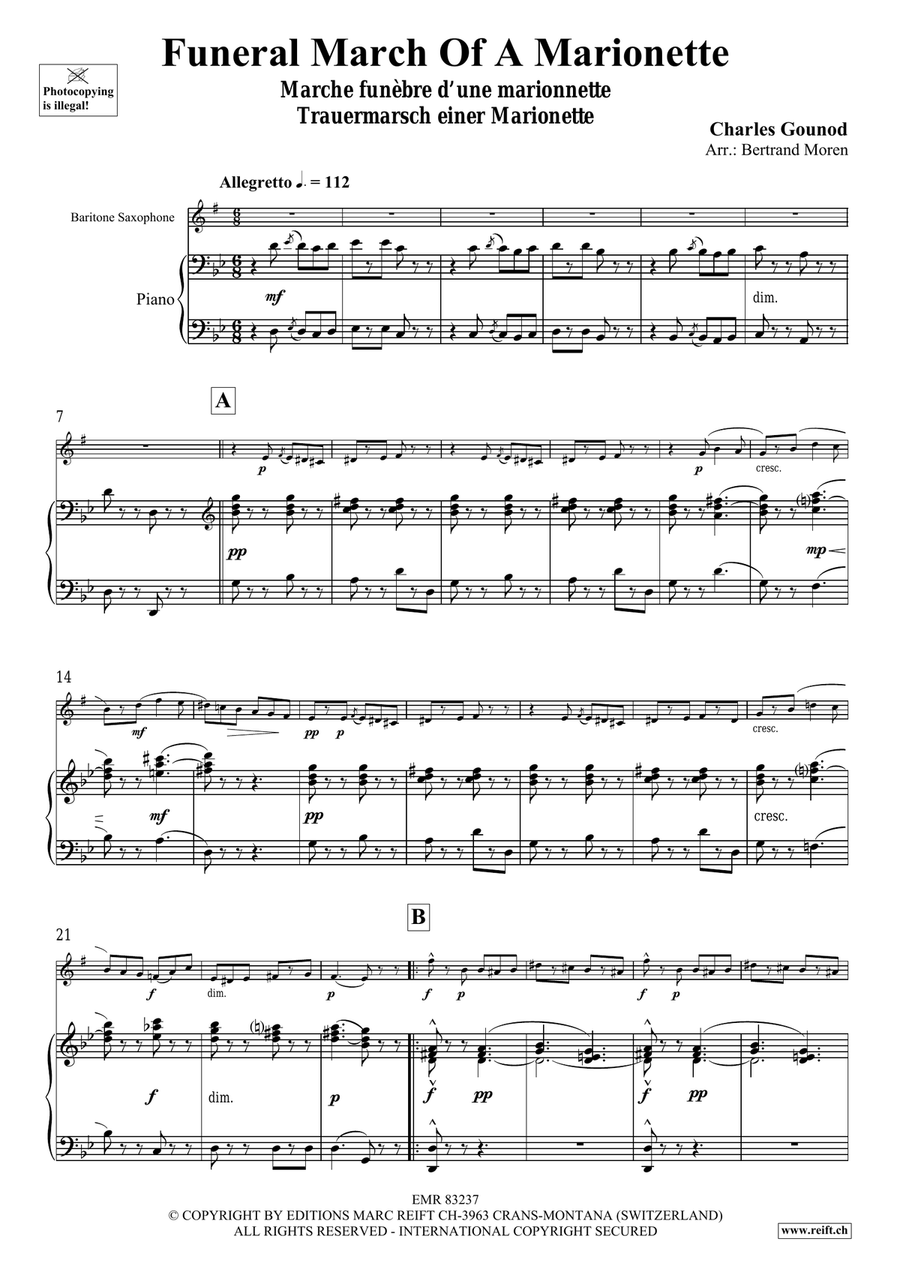 Funeral March Of A Marionette Baritone Saxophone scores gallery preview page 4