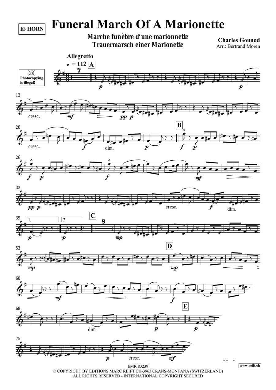 Funeral March Of A Marionette Horn scores gallery preview page 3