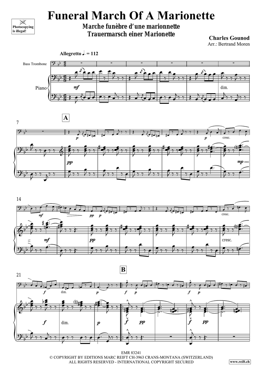 Funeral March Of A Marionette Bass Trombone scores gallery preview page 4