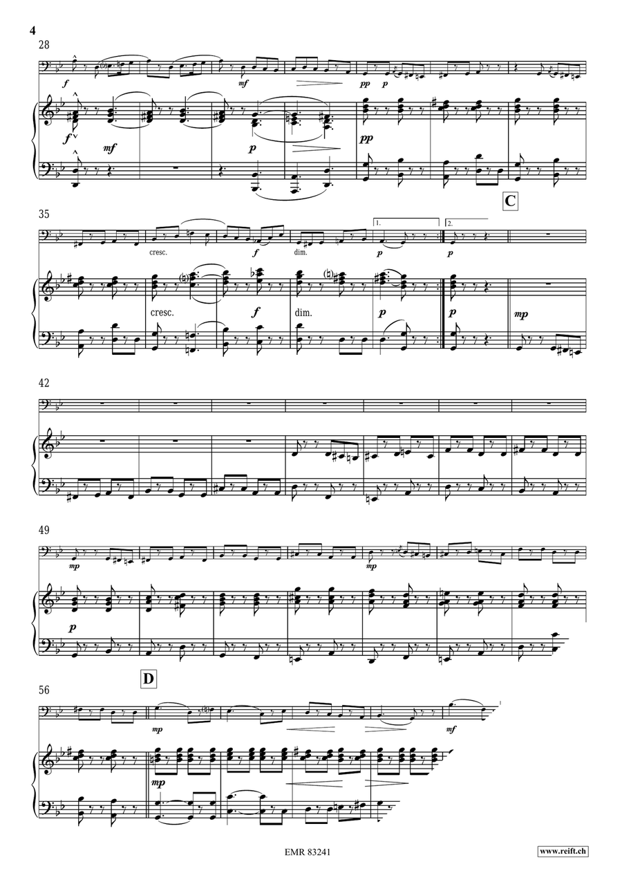 Funeral March Of A Marionette Bass Trombone scores gallery preview page 5