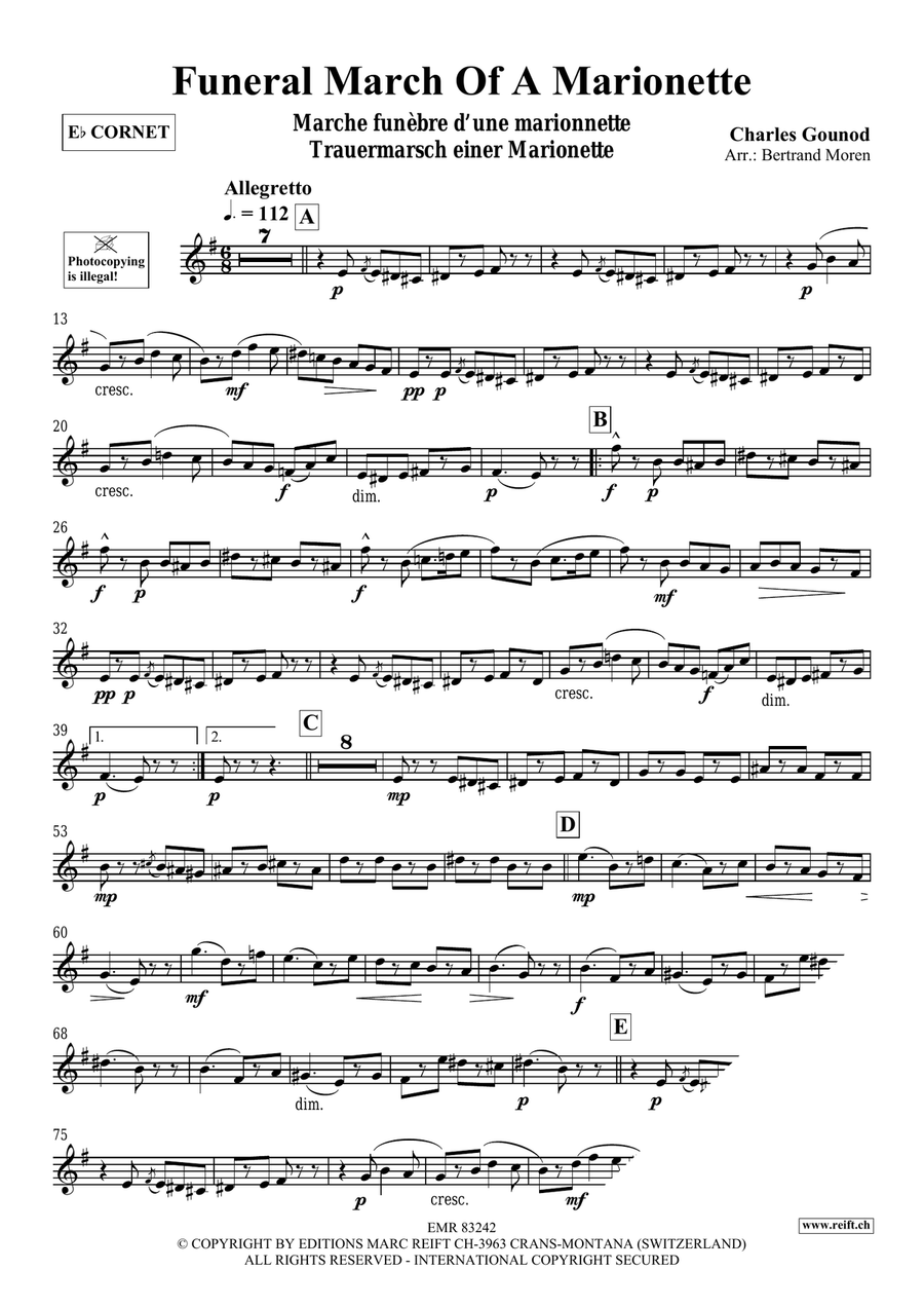 Funeral March Of A Marionette Cornet scores gallery preview page 3