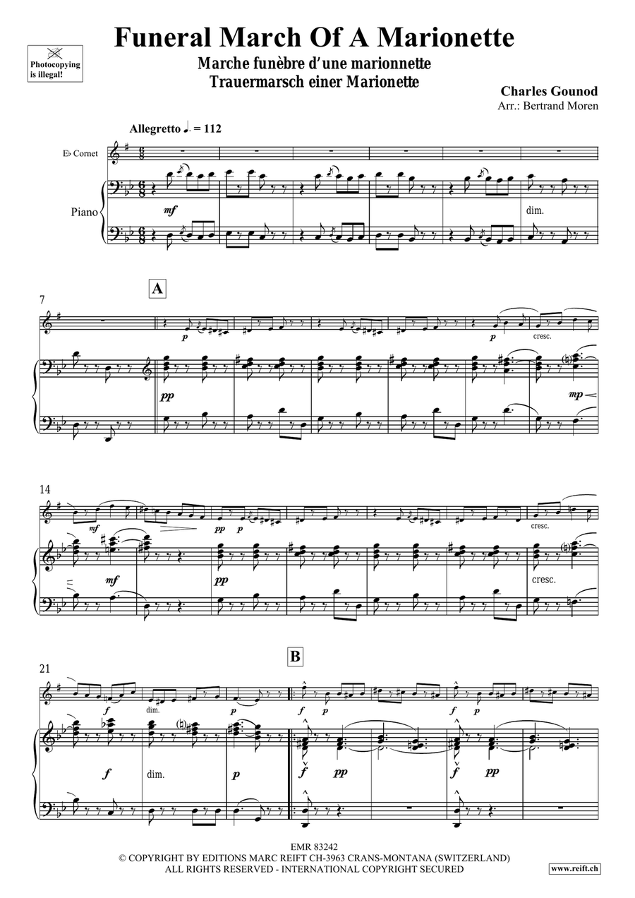 Funeral March Of A Marionette Cornet scores gallery preview page 4