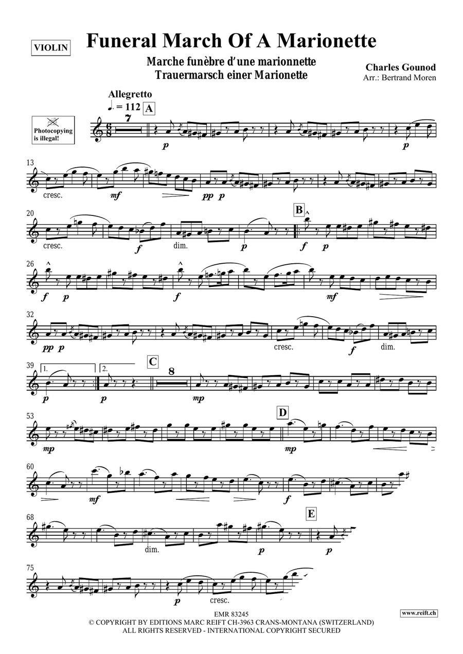 Funeral March Of A Marionette Violin Solo scores gallery preview page 3