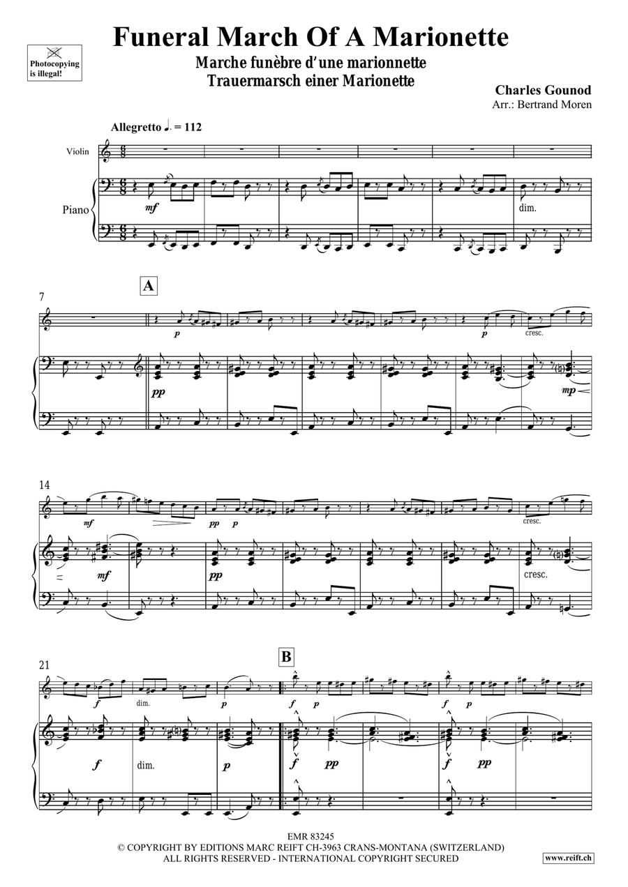 Funeral March Of A Marionette Violin Solo scores gallery preview page 4