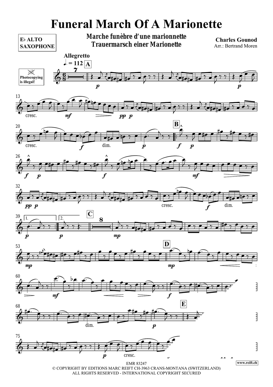 Funeral March Of A Marionette Alto Saxophone scores gallery preview page 3