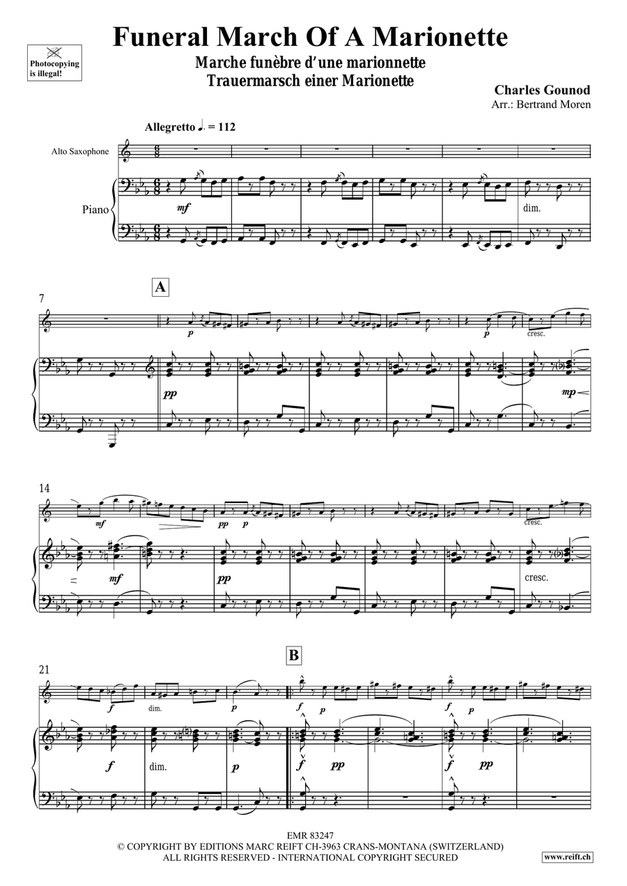 Funeral March Of A Marionette Alto Saxophone scores gallery preview page 4