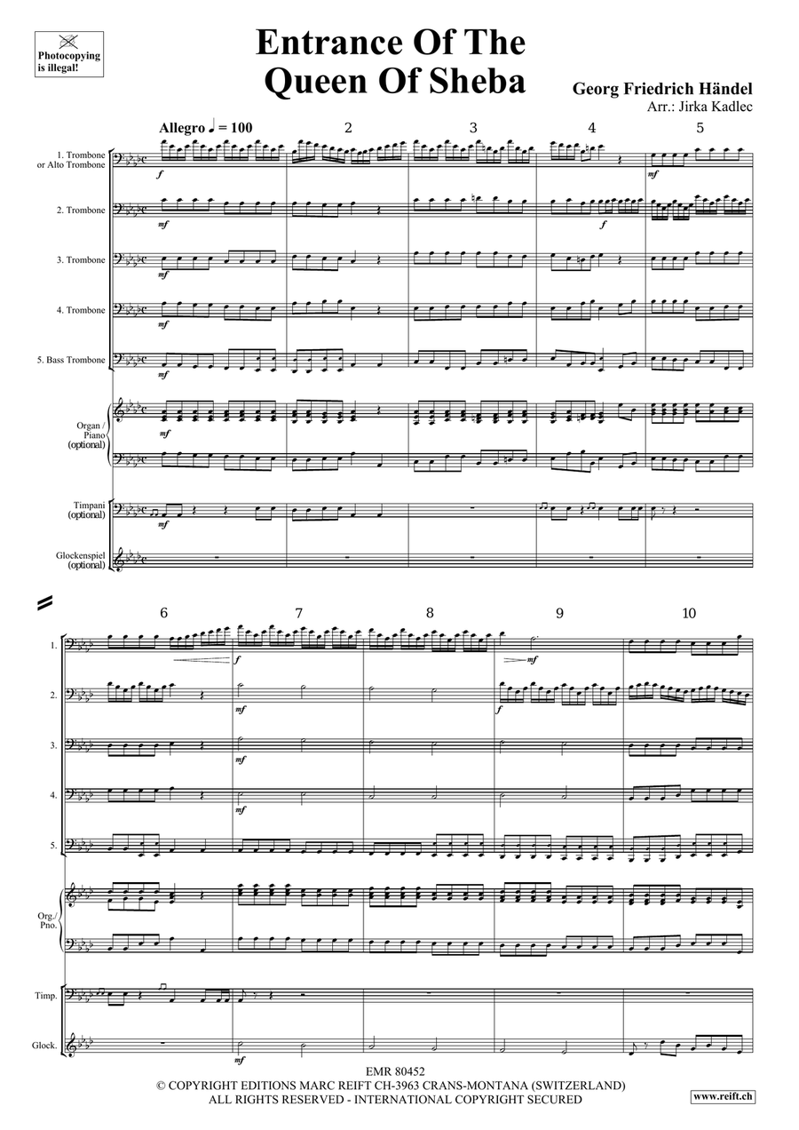 Entrance Of The Queen Of Sheba Trombone scores gallery preview page 3