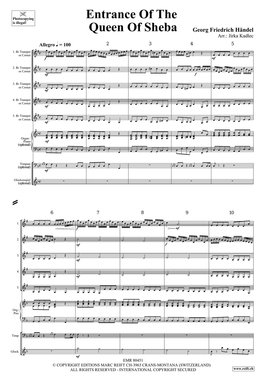 Entrance Of The Queen Of Sheba Cornet scores gallery preview page 3