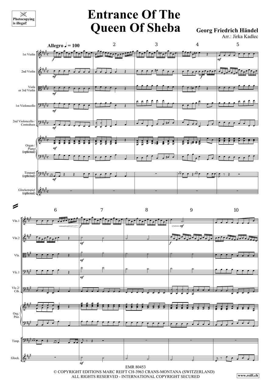Entrance Of The Queen Of Sheba String Quintet scores gallery preview page 3